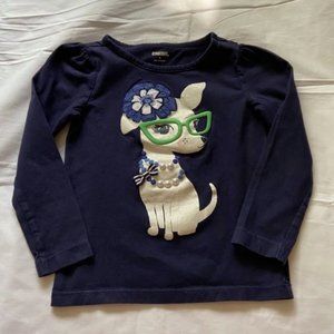 Girls Long Sleeve Doggy Tee